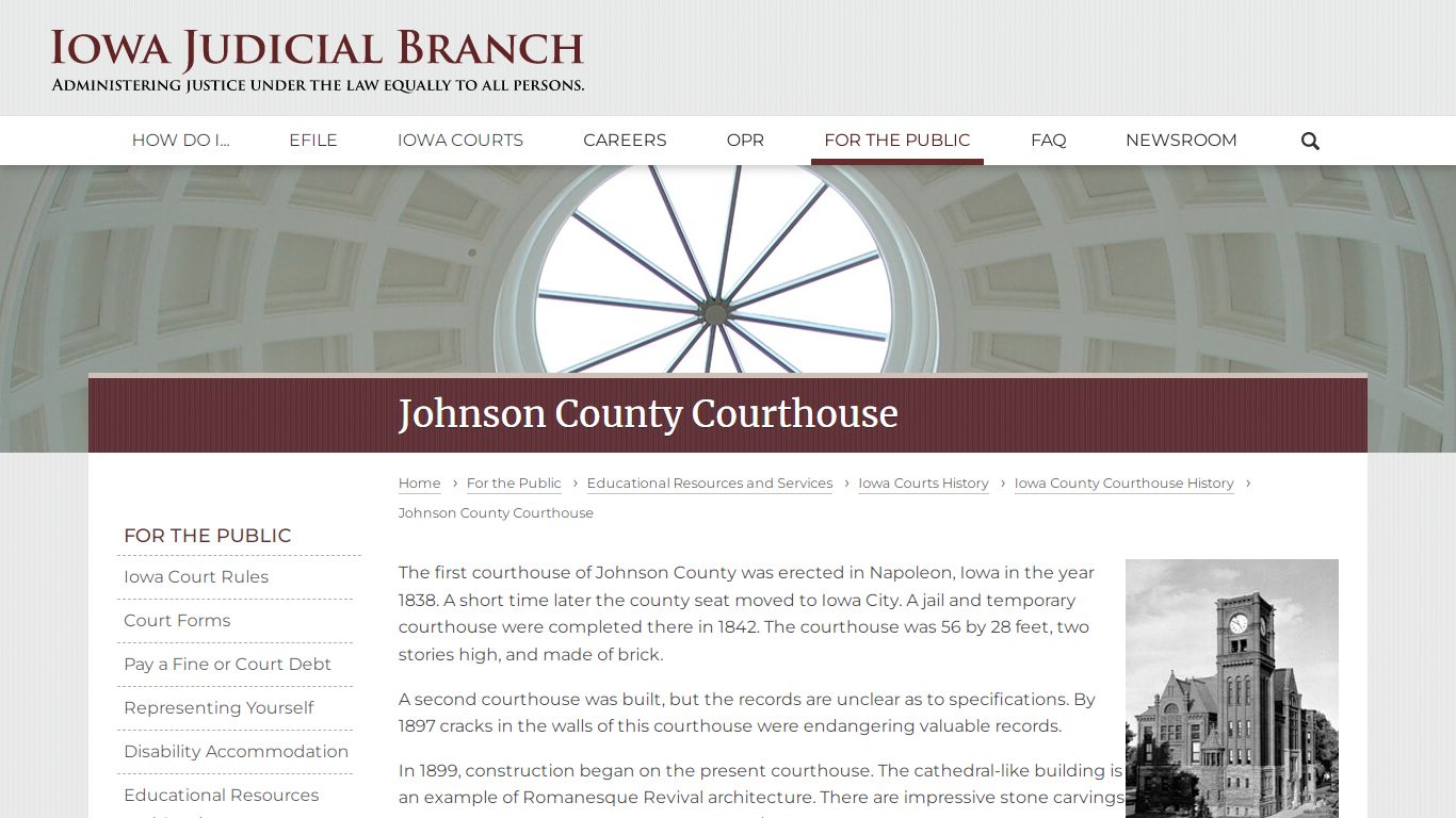 Johnson County Courthouse | Iowa Judicial Branch
